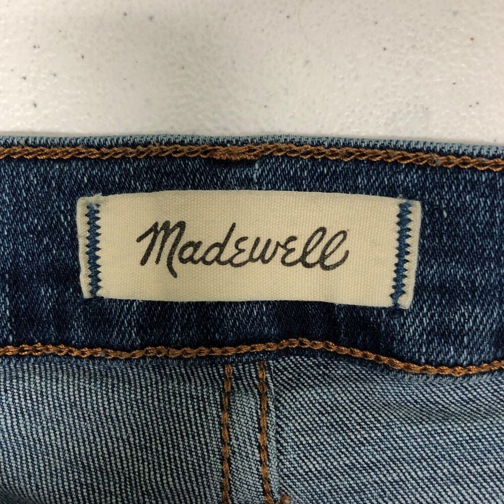Madewell Stovepipe Jeans Womens 28P Blue Mid Rise Slim Straight Denim Stretch - Picture 3 of 13